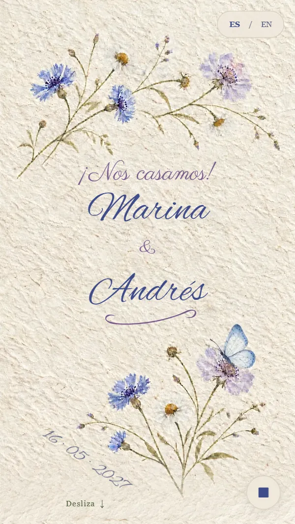 Cabecera de la invitación Acuarela Campestre